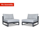 Monte Aluminum Armless Chair Conversation Set- 2 Armless Chairs ..Delivery in 3-7 working days